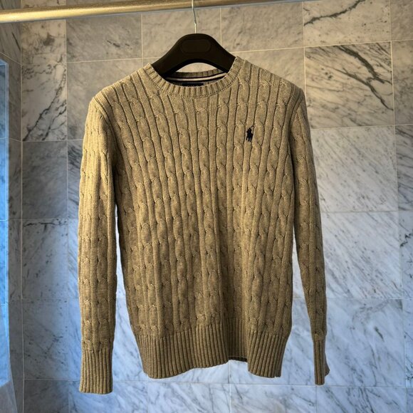 Ralph Lauren Girl's Cable-Knit Cotton Sweater in Grey - Picture 1 of 4